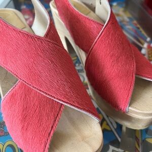 No. 6 heeled clogs pony hair 9 or 9.5 40 NEW